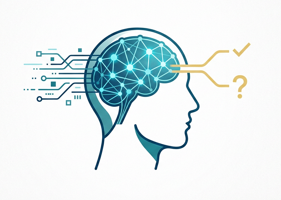 Cerebro con conexiones tecnológicas